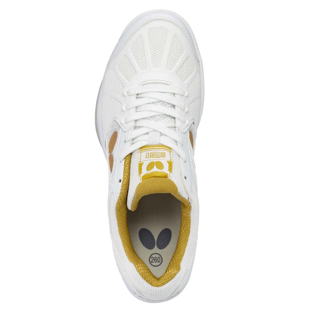 Butterfly Resoline Refornes Table Tennis Shoes 93620 Size Cm White/Gold, 27.5