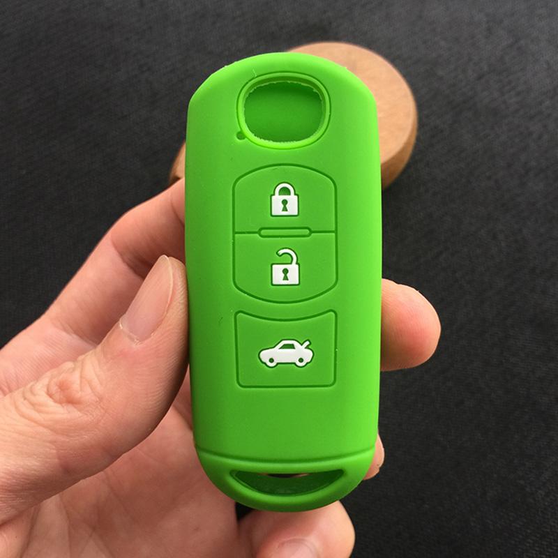 ZAD Silicone rubber car key cover case for Mazda 2 3 5 6 8 Atenza CX5 CX-7 CX-9 MX-5 RX smart 3 button key case cover