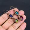 Ammolite Earrings Gemstone Jewelry, Copper Electroformed Handmade Earrings, Latest Design Jewelry