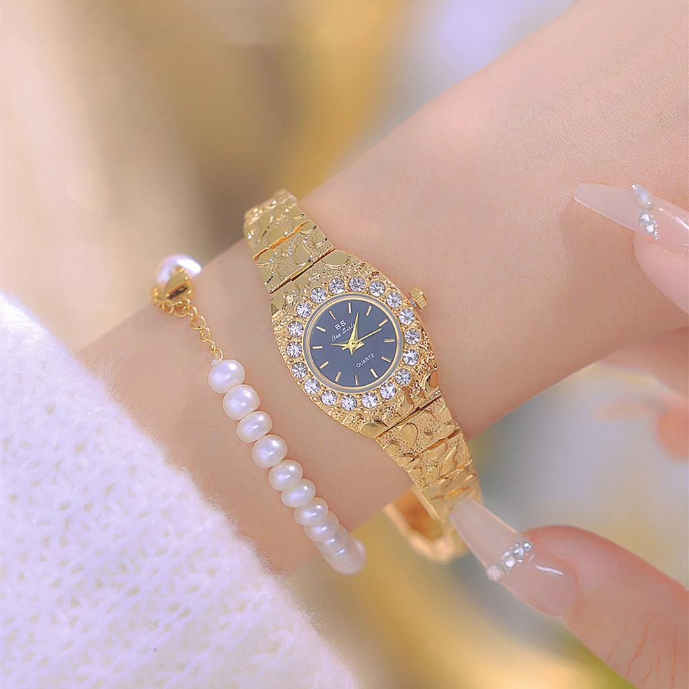 Luxury Women Watches Diamond Wristwatches Small Black Dial High Quality Quartz Clock Fashion Dress Gifts NEW Waterproof
