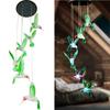 Solar Hummingbird Wind Chimes with Colorful LED Light Display for Home Party Yard Garden Christmas Decoration Ornament