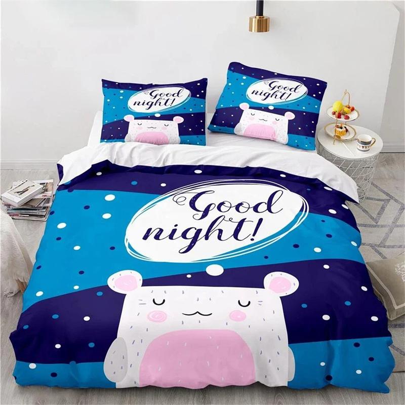 

Comfortable Cartoon Pattern Duvet Cover Set With Duvet Cover And Pillowcases King Queen Twin Sizes For Boys Girls And Kids 135X200cm