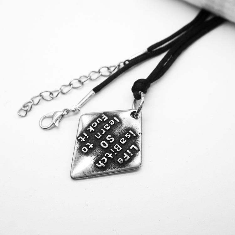 Unisex Titanium Steel Dog Tag Pendant with Punk Rock and Hip-Hop Design