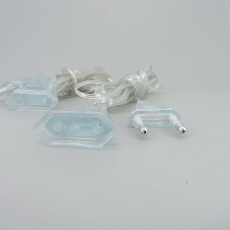 3-5M Transparent AC Power Supply Extension Cord EU LED Holiday String Night Light Extend Standard Cable Christmas Curtain Wire