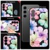 Retro Flower Pattern Phone Case for Samsung Galaxy A57 A17 A56 A16 A55 A15 A36 S25 FE S26 S24 S23 S22 Ultra Soft Lanyard Cover