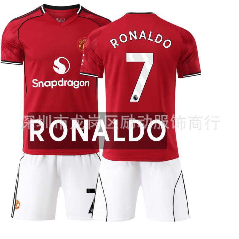 2526 Man L jersey No. 17 Ganacho 37 Menu M United set No. 10 Cunha Red Devils home football jersey #16