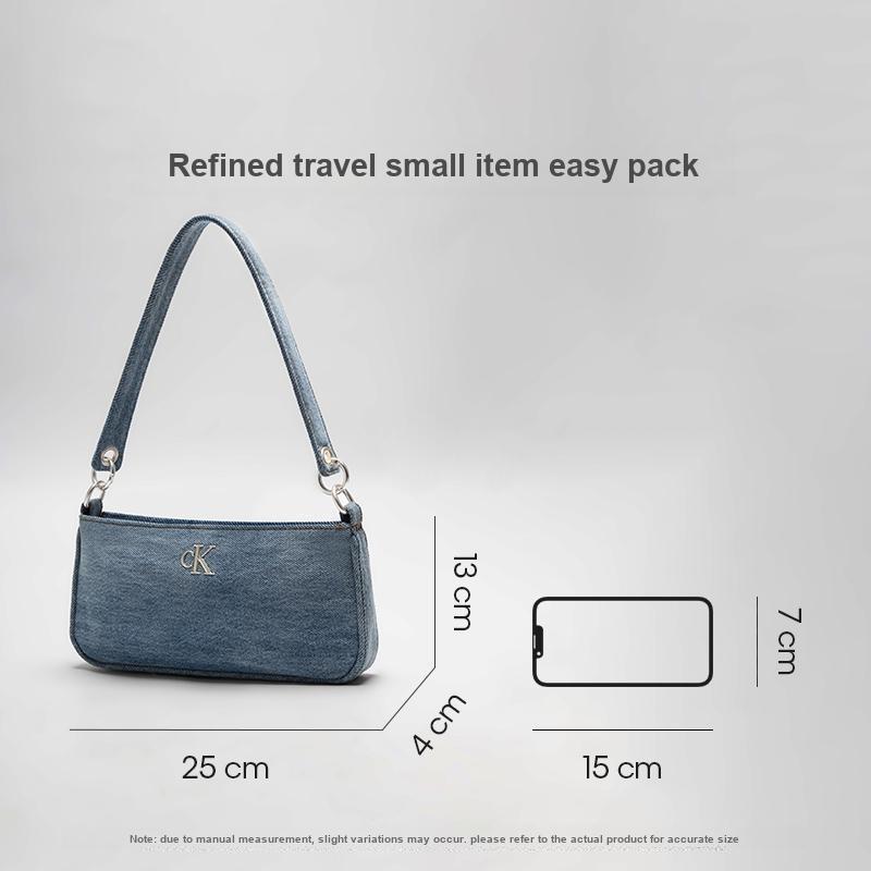 Calvin Klein Neue Mode Jeans Achselstoff Schultertasche Mittel Damen Taschen Hellblau 4F3217G-VGO