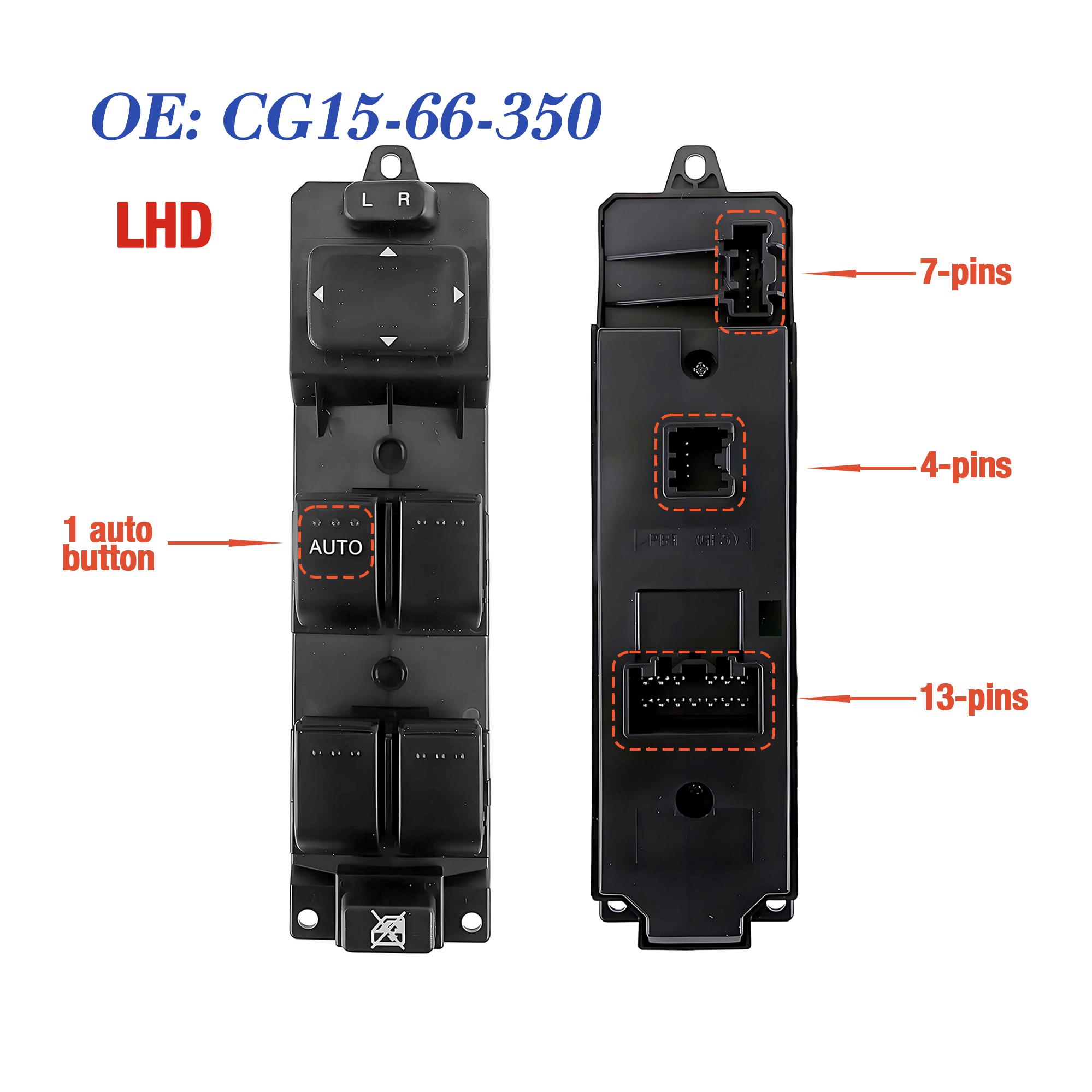 CG15-66-350 CG1566350 For Left Driver Side Master Power Window Switch Lifter Control Button,For Mazda 5 2012 2013 2014 2015 LHD CG15-66-350