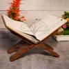 Handmade & Handcraft Foldable Book Holder | Rehal | Book Holding Stand with Intricate Carvings and Leaf Print | Rehal for Religious Holy Books