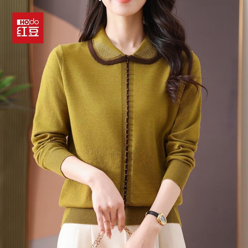 Women's Mid-Aged Long Sleeve Lapel Knit Top