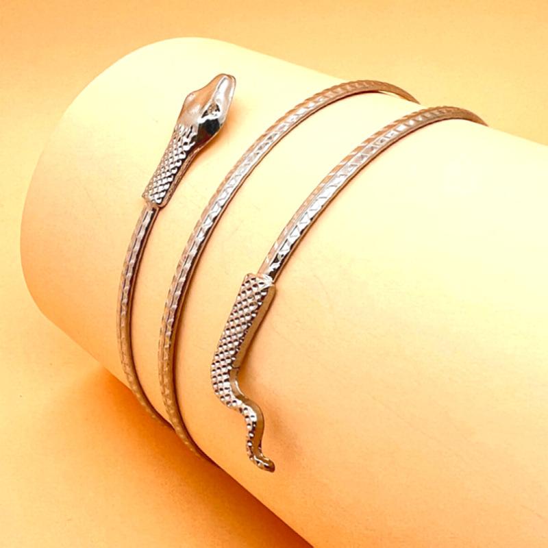 Retro Metal Punk Coiled Snake Spiral Upper Arm Cuff Armlet Armband Bangle Women Girls Jewelry Egypt Swirl Snake Arm Cuff Armlet