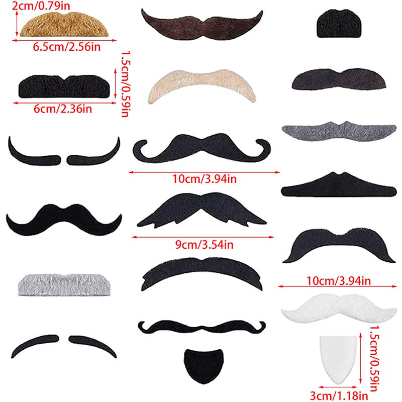 18/48Pcs Mustache Birthday Party Photobooth Props Kids Adult Pirate Party Costume Cosplay Fake Beard Halloween Decoration