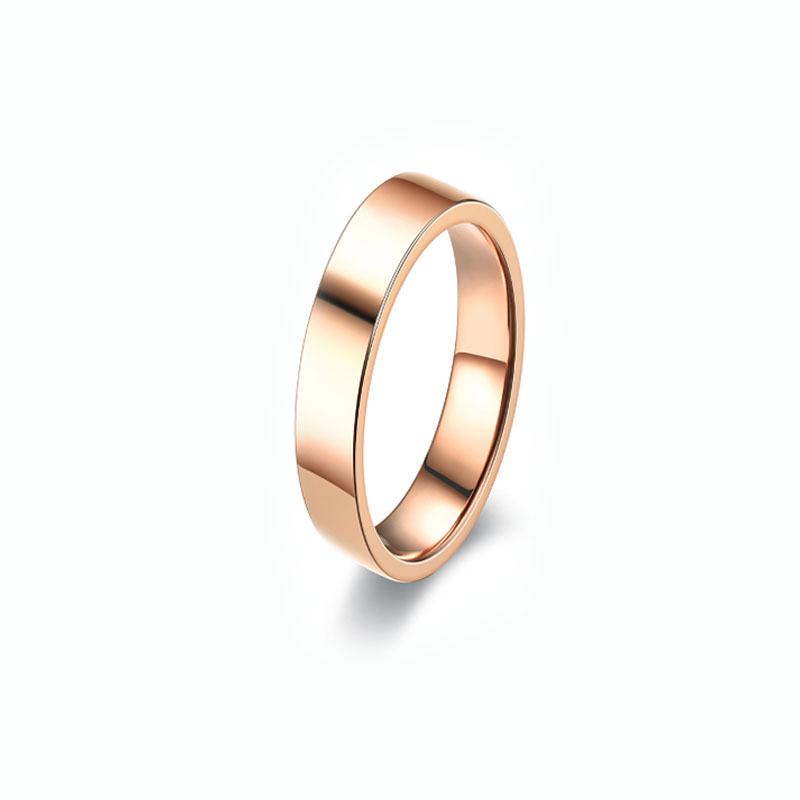 European & American Fashion Titanium Steel Couple Ring - Polished, Engraved, Non-Fading.