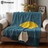 Rainy Cat Cartoon Anime Print Flannel Blanket Soft Warm Throw for Kids Bedroom Sofa Bed Christmas Office Car