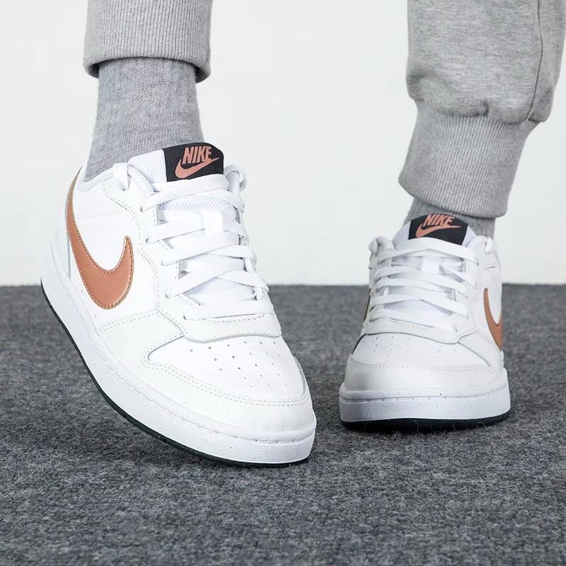 (GS) Nike Court Borough Low 2 'White Metallic Red Bronze' Kids' BQ5448-116