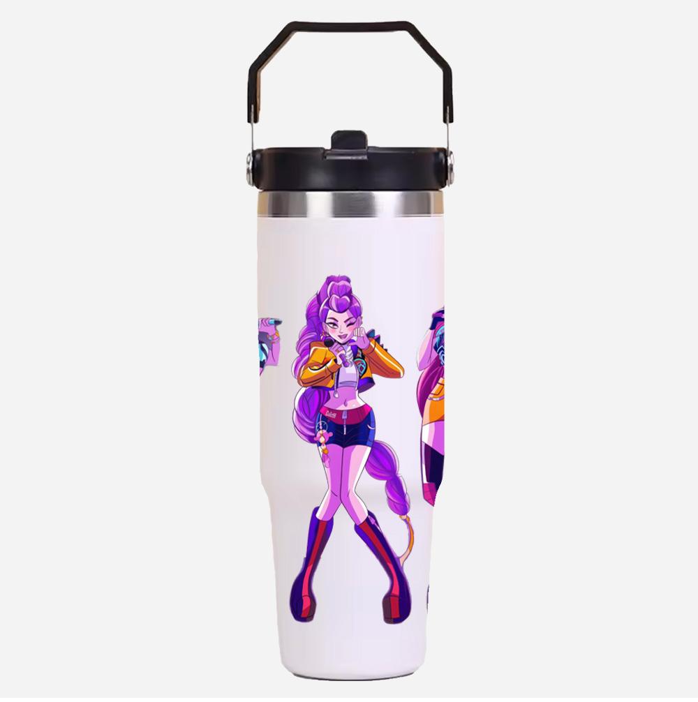 

30Oz Anime K-Pop Demon Hunters Stainless Steel Vacuum Cup Hot Cold 6-12 Hours Retention Eco Friendly Bpa Free Largeautomotive Holder Flask Kid Gift