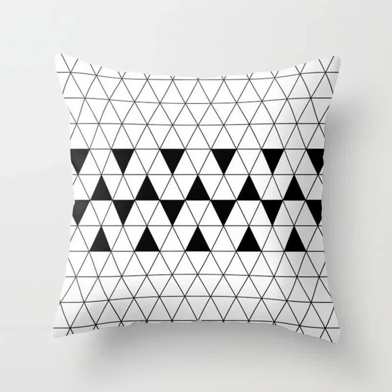 Black line decorative pillowcase living room office ornaments home decoration cushion cover with zipper