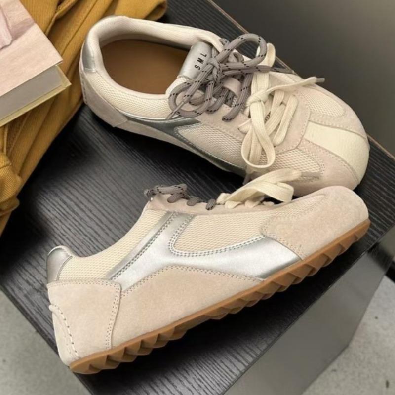 

Модные весенние новые повседневные спортивные туфли женские модные с круглым носком, вставками из сетчатой ткани, передним ремешком, мягкой подошвой, нескользящие туфли 40 серебряный