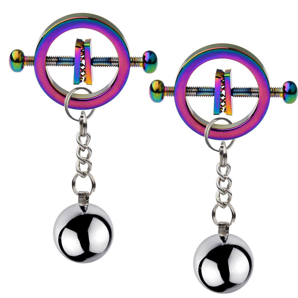2PCS Metal Adjustable Nipple Clips Labia Clamps Breast Clamps Sexy Toys Boobs Adult Flirt Toys for Couples Valentine's Day Gifts