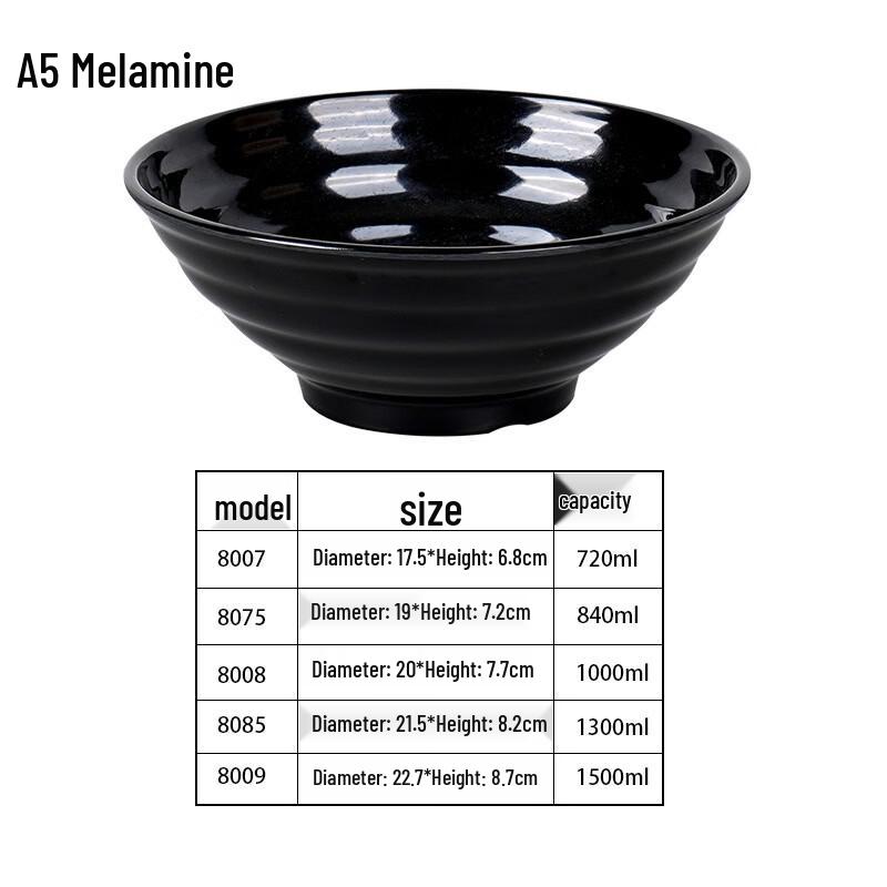 

Diruien A5 Melamine Noodle and Soup Bowls