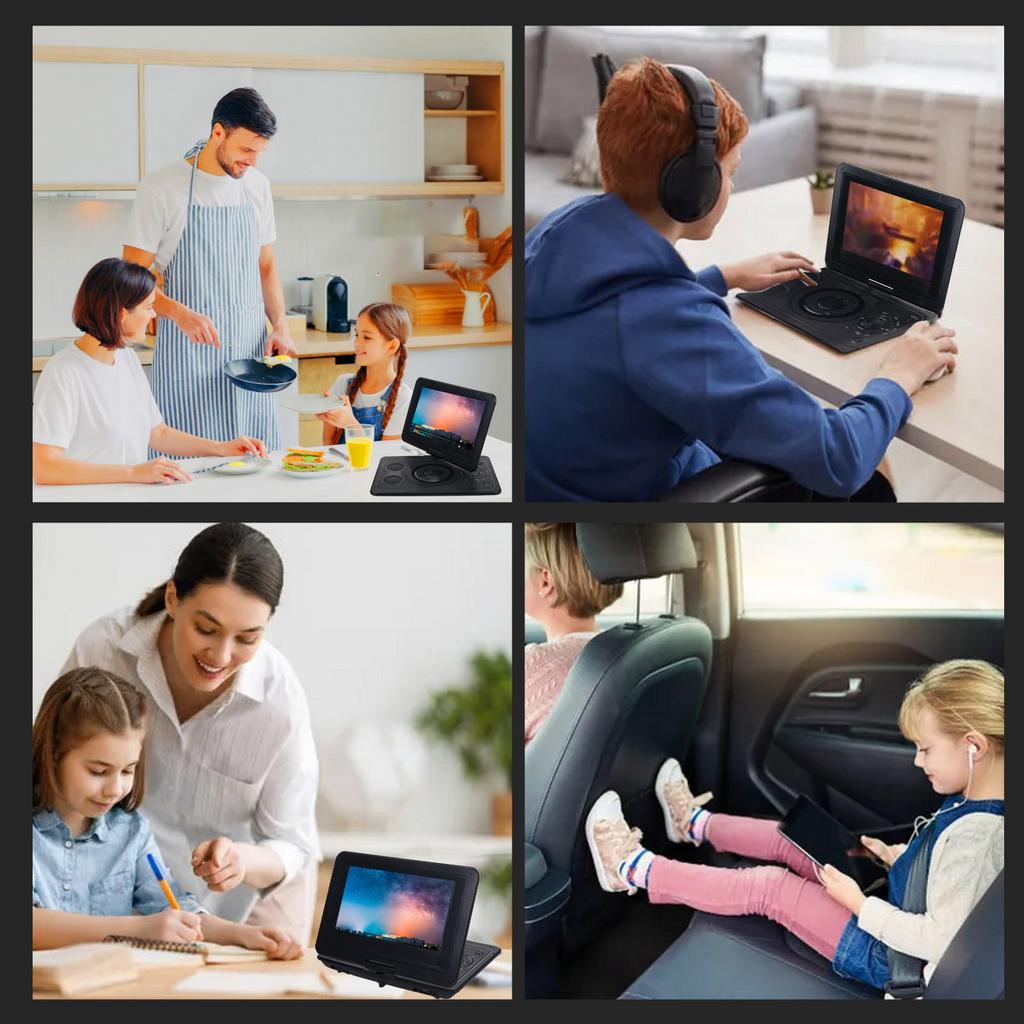 Portable DVD Player 9.8in 270 Degrees Rotatable HD Screen DVD Player with Game Function and Rechargeable Battery for