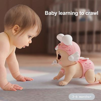 Baby Electric Crawling Doll Toy with Music Light USB Rechargeable Infant Toddler Boys Girls Interactive Walking Crawling Learning Doll Toy