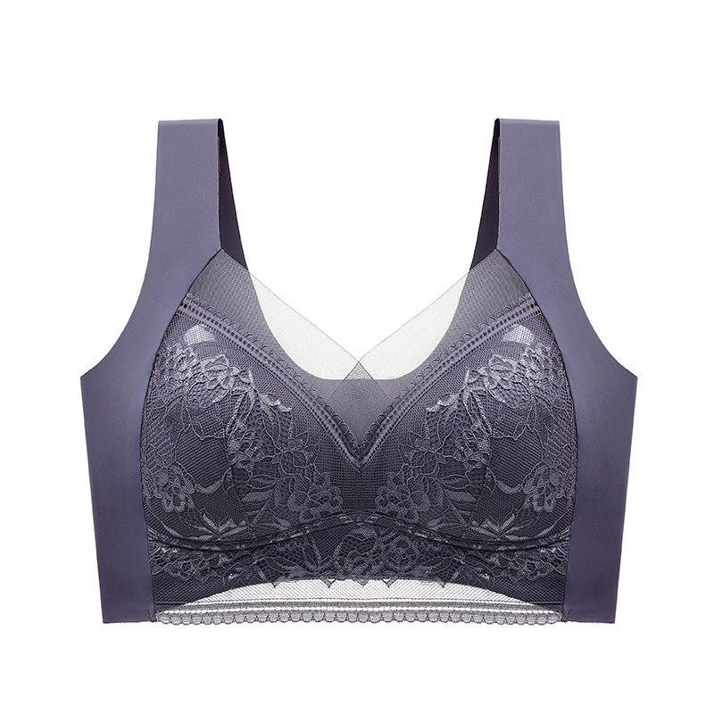 884 Lace Seamless Push-Up Bra for Women - Wirefree, Anti-Sag, Plus Size, Breathable, Thin Vest Design