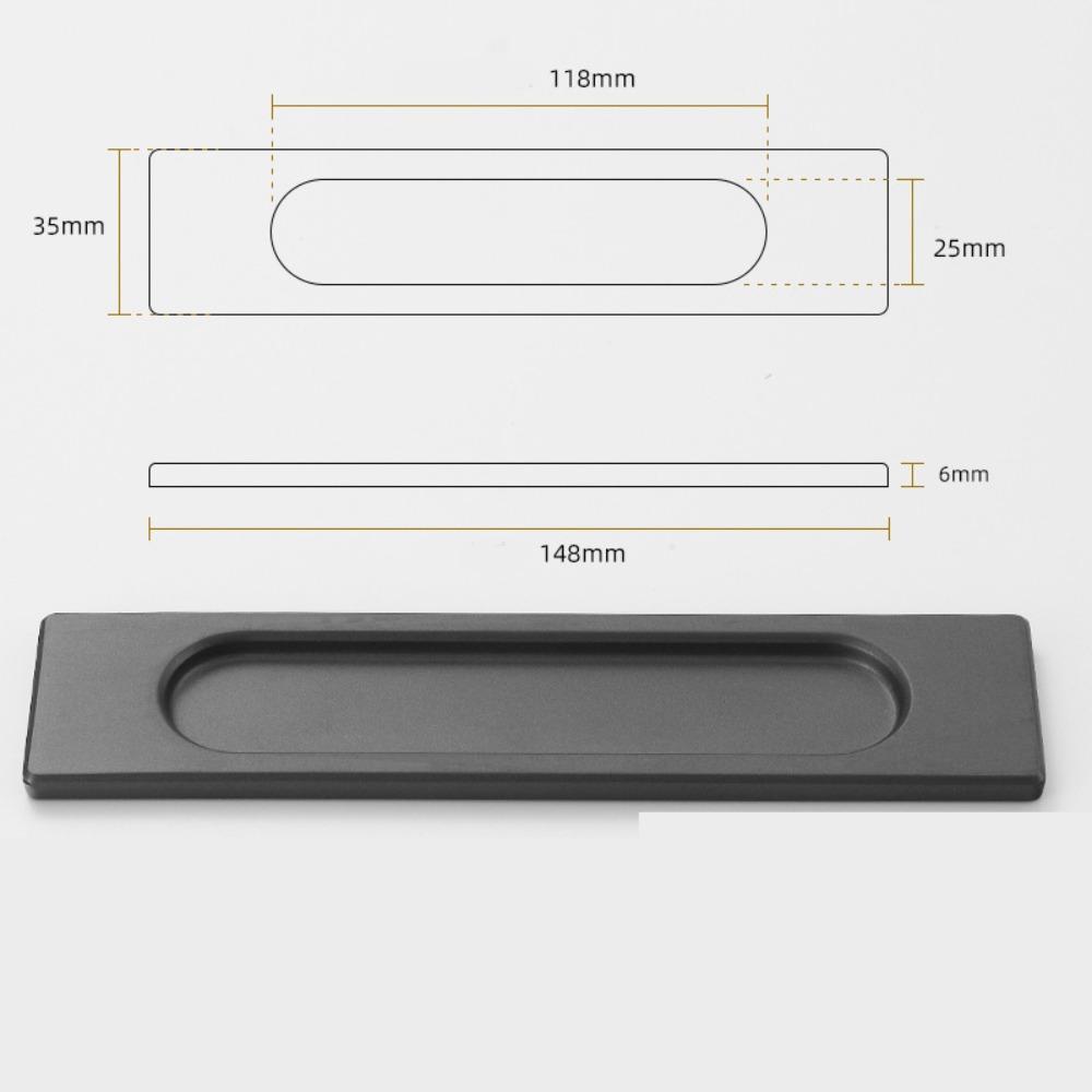 Self-adhesive Sliding Door Handle Black Grey Gold Drawer Cabinet Handle  Furniture Hardware