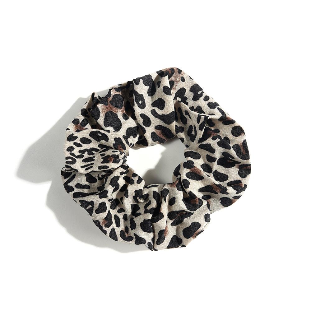 Leopard Print Hair Band Bohemian Large Intestine Band Small Fresh Commuter Rubber Band Flower Print Head Band Head Rope