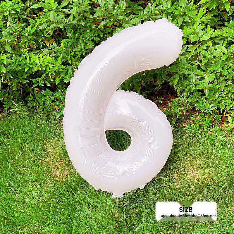 White Number Balloons for Kids' First Birthday Party Decorations