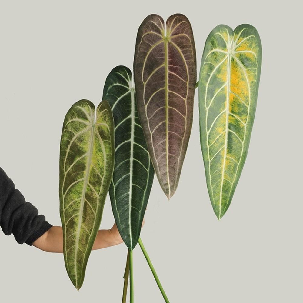 Green Plants Artificial Calla Leaves Lifelike Artificial Arrowroot Leaf Banana Leaf  Room Decor