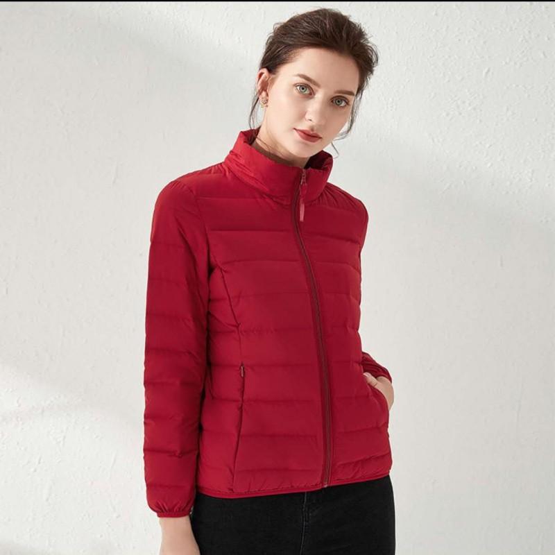 Womens Lightweight Short Down Jacket Fall Winter 2025 Hooded Warm Puffer Coat Size S-3XL