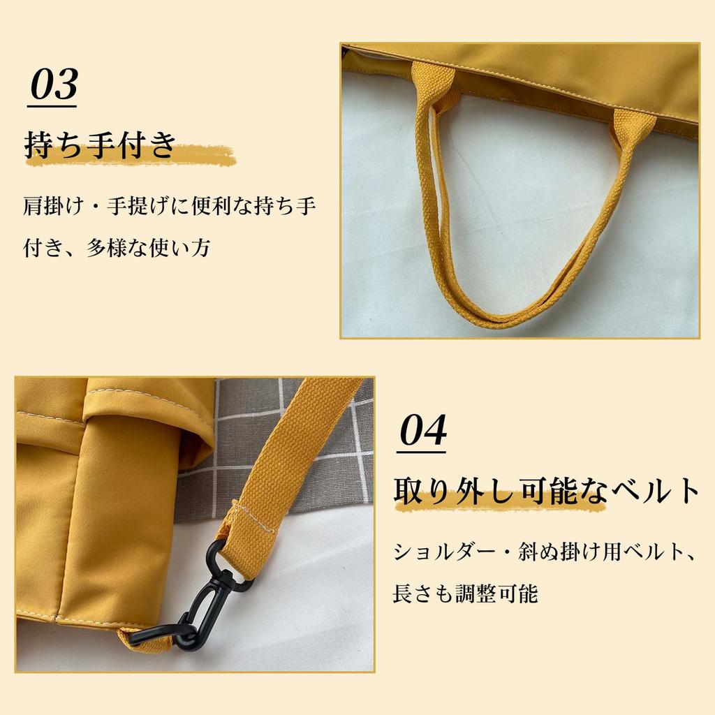 NOTAG Women's Shoulder Bag, Crossbody Bag, Large Capacity, Handbag, 2-Way, Large, Shoulder Bag, Waterproof, Lightweight, Simple Design, Travel,