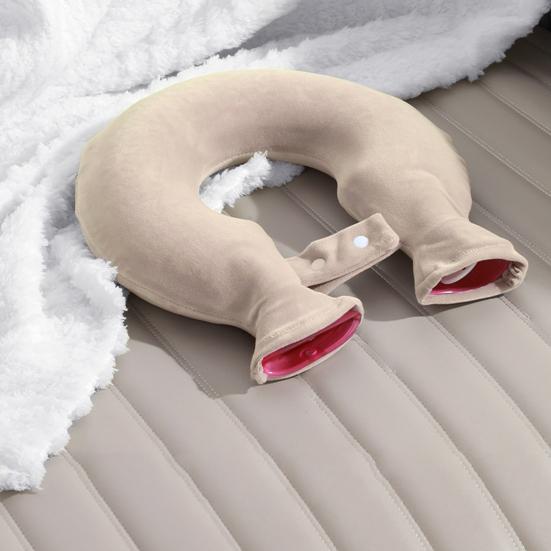 1400ML U-Shaped Hot Water Bottle Neck Shoulder Pain Relief Leak-proof PVC Hot Water Bag with Flannel Cover Hot Cold Therapy Neck Warmer Bag