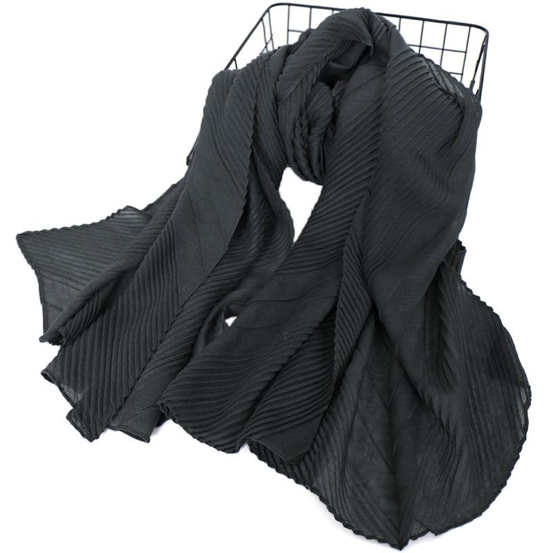 Fashion Cotton Crinkle Hijab Scarf Plain Shawls Muslim Scarves Headscarf Wraps Pashmina Solid Headband Turban Islamic Hijabs