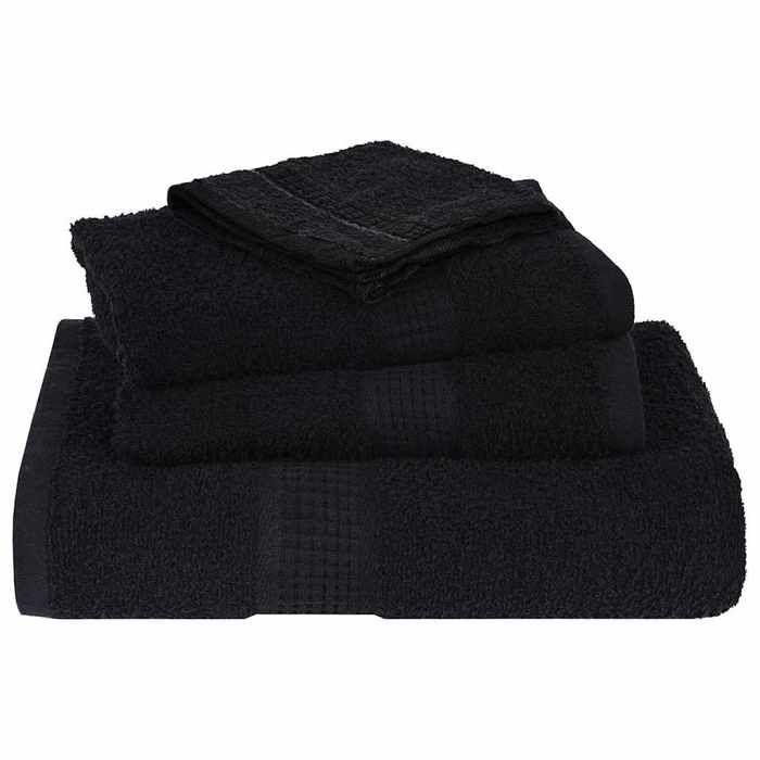VidaXL Serviettes de sauna 10 pcs noir 80x200 cm 360 g/m² 100% coton, serviette, serviette de bain, serviette en coton 136961