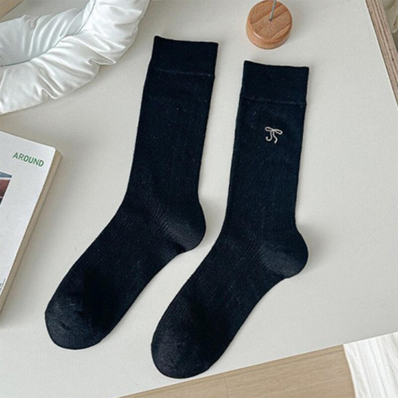 Women s Ballet Core Socks See-Through Mesh Ribbon Socks A29519_Black_FREE