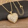 Nidin Classic New Design 3 Styles Heart Shape Charm Pendant Necklace For Female Male Light Luxury Copper Neck Jewelry Chic Gifts