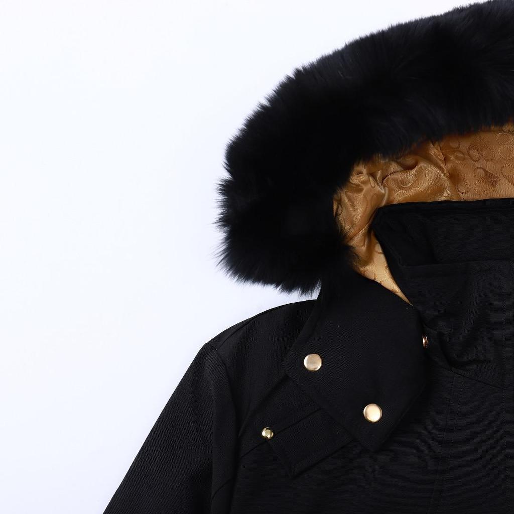 Men's Gold Badge Fox Fur Bomber Down Jacket #02G by Palm Moose