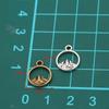 10x13mm DIY Alloy Round Mountain Pendants Charms for Necklaces, Bracelets, Bags - 2 Colors