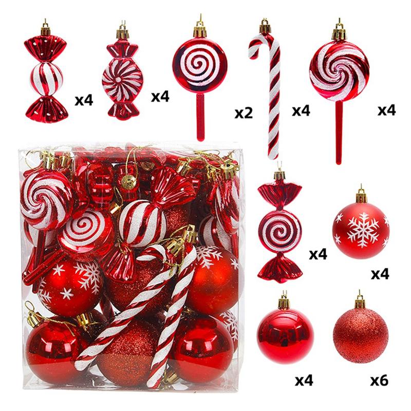 

Good-36Pcs Christmas Ball Christmas Tree Hanging Pendants Printed Shaped Pendant Christmas Spheres золотий