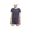 Adidas Originals Retro Camp Graphic Simple Round Neck Pullover Short Sleeve T-Shirt Women T-Shirts Dark-Blue JM7973