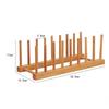 Kitchen Dish Drain Rack Wooden Display Stand Drainer Holder Drying Bowl Holder Simple Pot Lid Shelf Dinnerware Storage Organizer