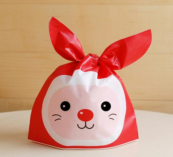 Cartoon Bunny Ears Candy Snack Bag for Kids - Children's Day Gift, Snowflake Crisp Cookies, Small Snacks, Baking Packaging
