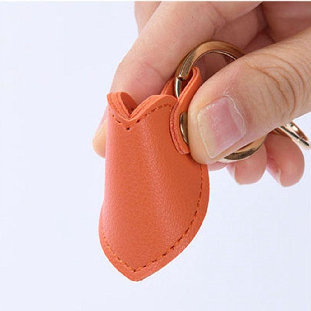 Car Key Holder Heart Shape Keychain Simple Colorful Pendant Leather Heart Keyring  Bag Hanging