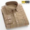 2026 spring new style 100% cotton Oxford plaid striped men's long-sleeved fashionable business casual fit shirt single top