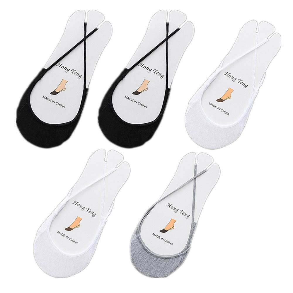 5 Pairs Suspenders Women Cotton Boat Socks Invisible Shallow Mouth Summer Thin Half Sole Socks Not Drop Heel Short Sox