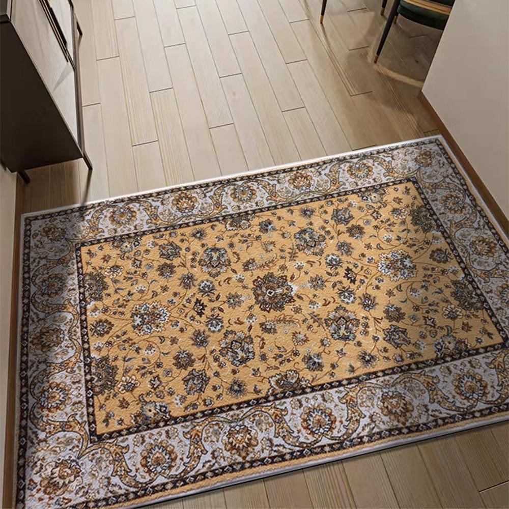 Vintage Ethnic Style Door Mat With Persian Floral Geometric Patterns NonSlip Retro Entrance Rug For Families Home Decor