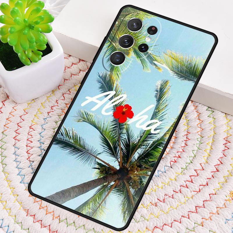 Aloha Hawaii Hawaiian Beach Palms Phone Case for Samsung Galaxy Note 10 Pro S26 Ultra S23 S24 FE S25 S21 S22 PLUS Cove