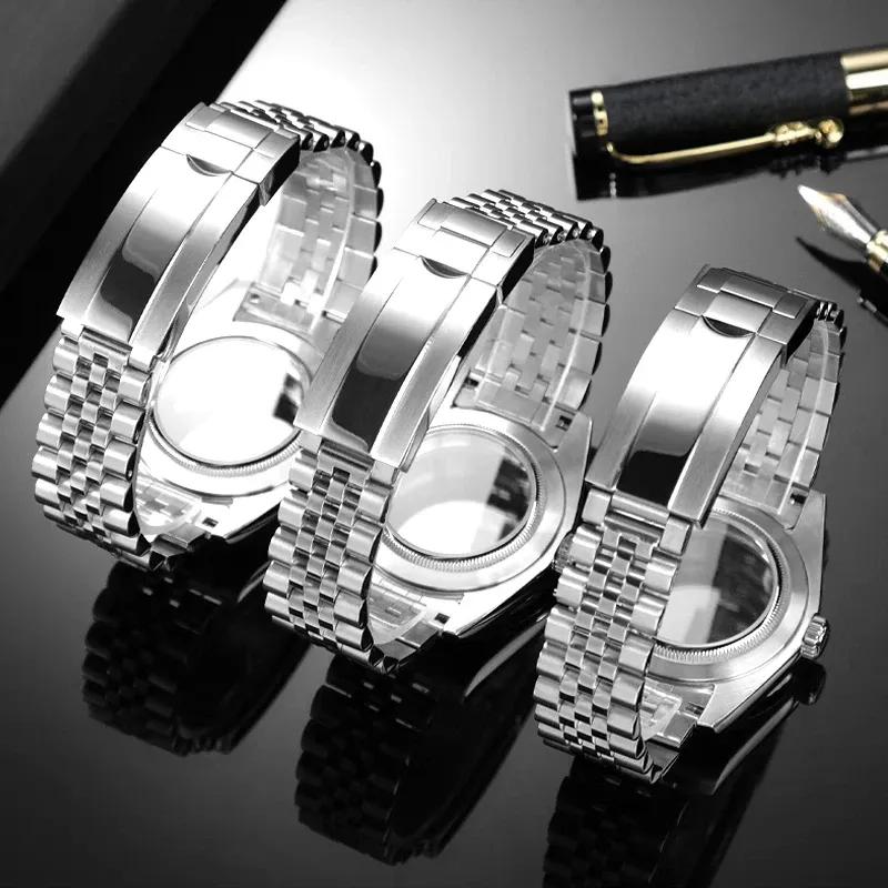 Dog Tooth Style 36mm 40mm NH34 NH35 NH36 NH38 ETA2824 Watch Case Waterproof Sapphire Crysta 904L Steel Watchband Bracelet Cover